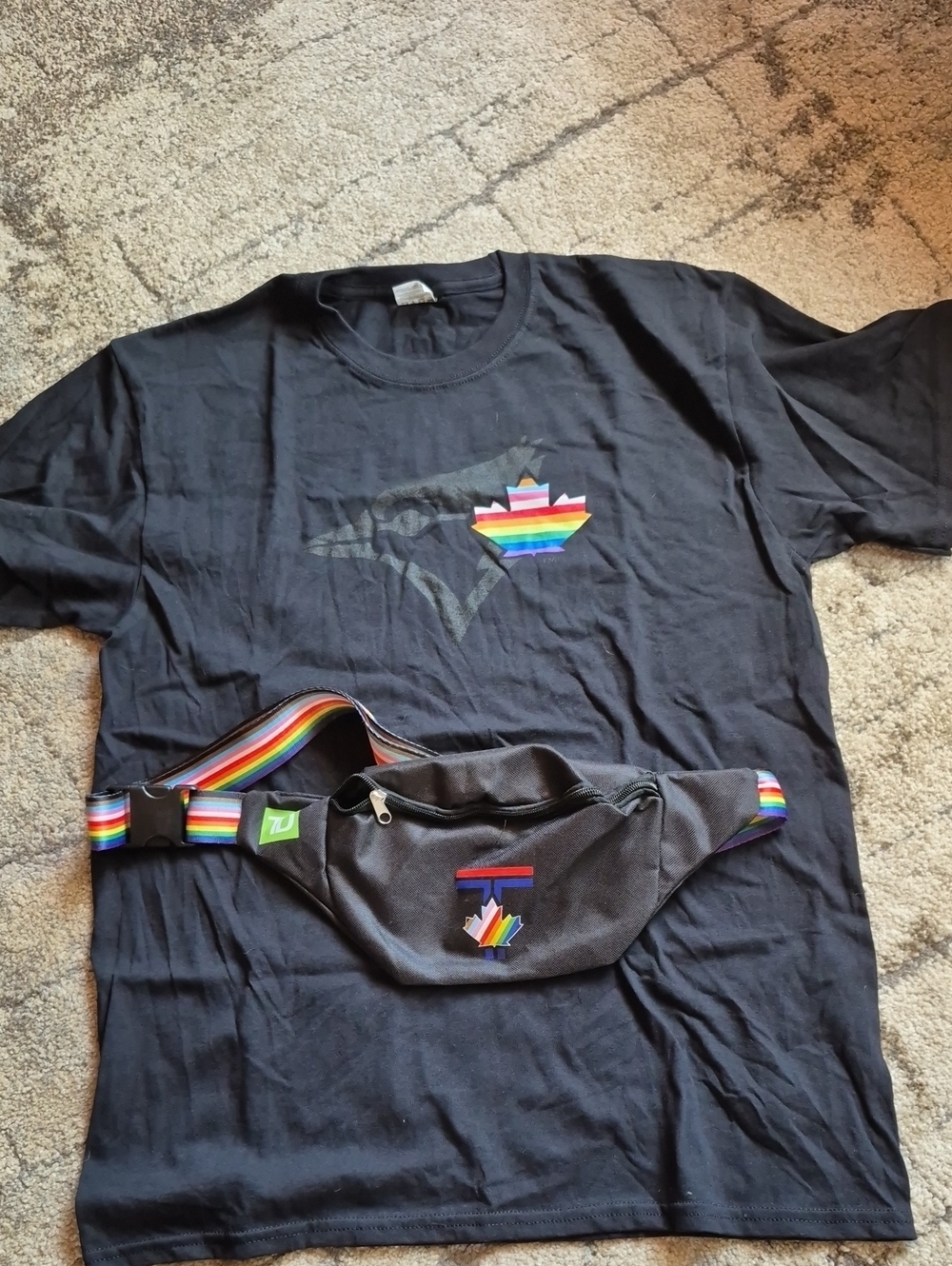 TBJ 2 piece Set. t shirt with fanny pack Celebrating gay pride.